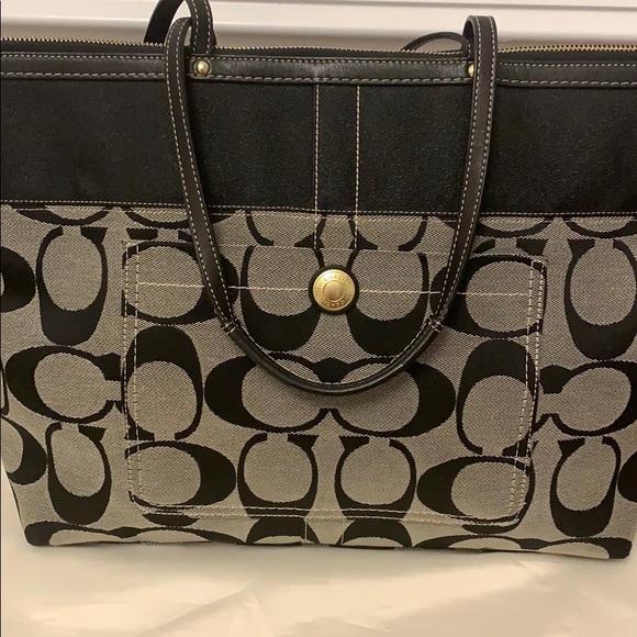 Coach Signature Handbag - Picture 2 of 15